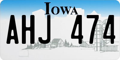 IA license plate AHJ474