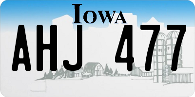 IA license plate AHJ477