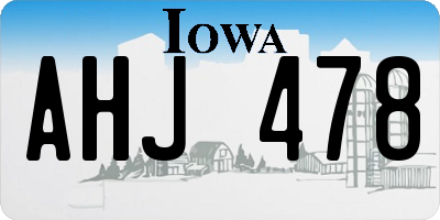 IA license plate AHJ478