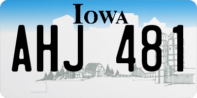 IA license plate AHJ481