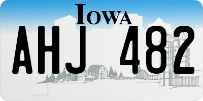 IA license plate AHJ482