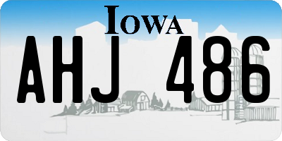 IA license plate AHJ486