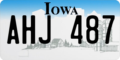 IA license plate AHJ487