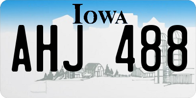 IA license plate AHJ488