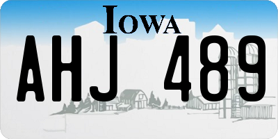 IA license plate AHJ489
