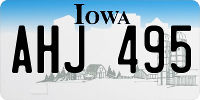 IA license plate AHJ495