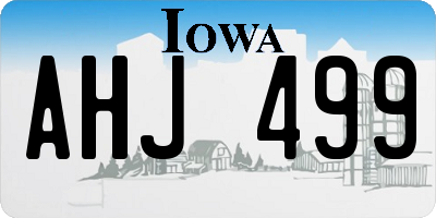 IA license plate AHJ499