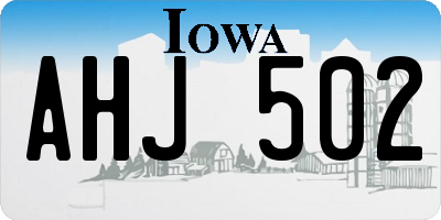 IA license plate AHJ502