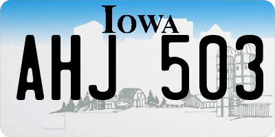 IA license plate AHJ503
