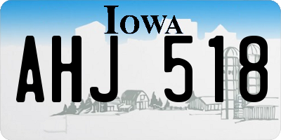 IA license plate AHJ518