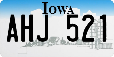 IA license plate AHJ521