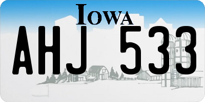 IA license plate AHJ533