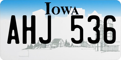 IA license plate AHJ536
