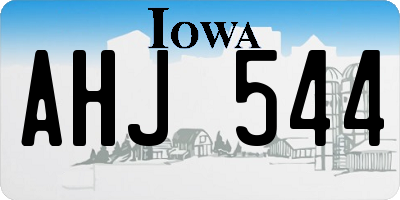 IA license plate AHJ544
