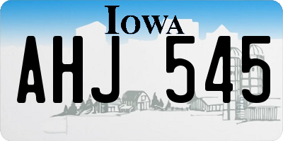 IA license plate AHJ545