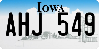 IA license plate AHJ549