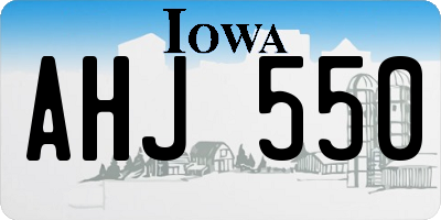 IA license plate AHJ550