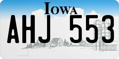 IA license plate AHJ553