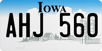 IA license plate AHJ560