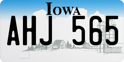 IA license plate AHJ565
