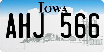 IA license plate AHJ566