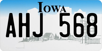 IA license plate AHJ568