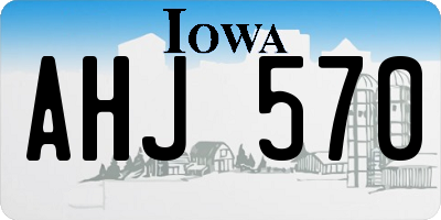 IA license plate AHJ570