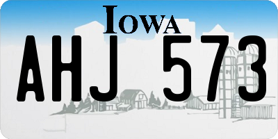 IA license plate AHJ573