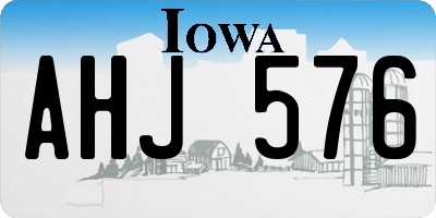 IA license plate AHJ576