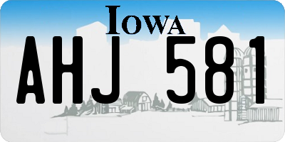 IA license plate AHJ581