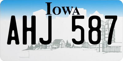 IA license plate AHJ587