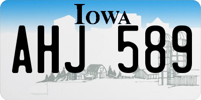 IA license plate AHJ589