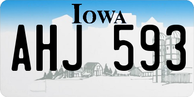 IA license plate AHJ593