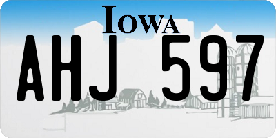 IA license plate AHJ597