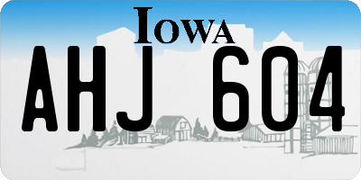 IA license plate AHJ604