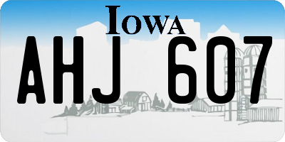 IA license plate AHJ607
