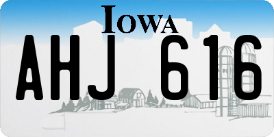 IA license plate AHJ616