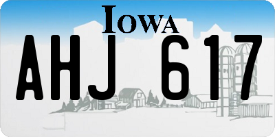 IA license plate AHJ617