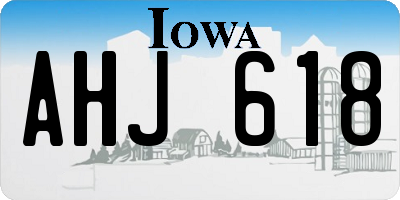 IA license plate AHJ618