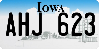 IA license plate AHJ623