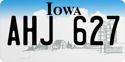 IA license plate AHJ627