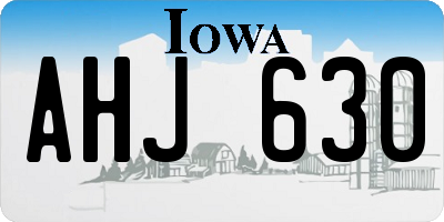 IA license plate AHJ630