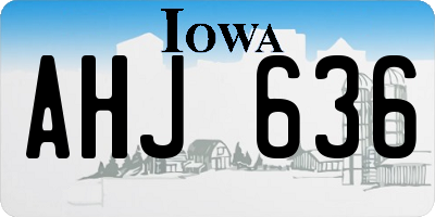 IA license plate AHJ636