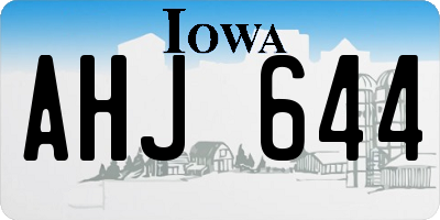 IA license plate AHJ644