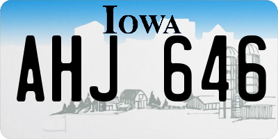 IA license plate AHJ646