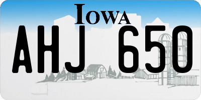 IA license plate AHJ650