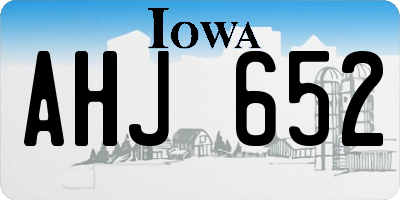 IA license plate AHJ652