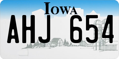 IA license plate AHJ654