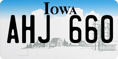 IA license plate AHJ660