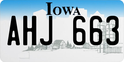 IA license plate AHJ663